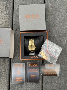 MIDO Romantique Ladies gold Watch unique bracelet